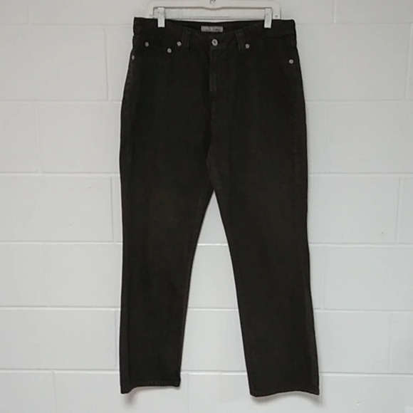 CHICO'S BROWN HIGH RISE STRAIGHT FLAT FRONT, BACK POCKETS COTTON DENIM JEANS - Picture 1 of 10